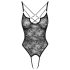 Cottelli - läbipaistev avatud pitsiline body (must)