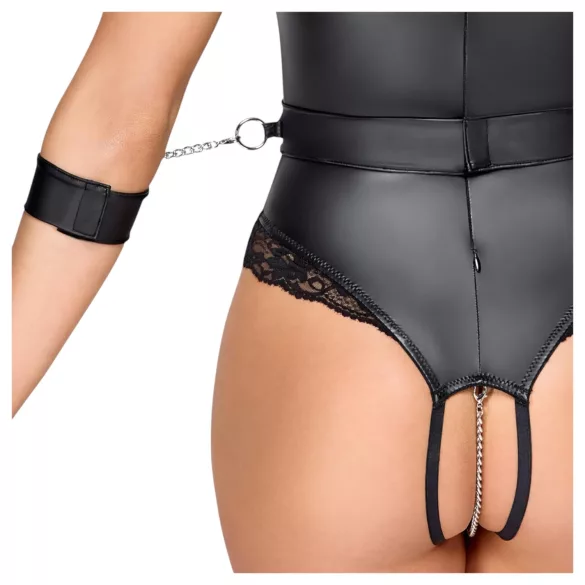 Cottelli Bondage - avatud rinnahoidjaga bodi - must - L