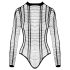 Cottelli - triibuline avatud body (must) - S-L