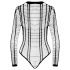 Cottelli - triibuline avatud body (must) - S-L
