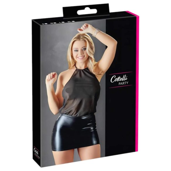 Cottelli - naiste läbipaistev šifoonkleit - must - XL