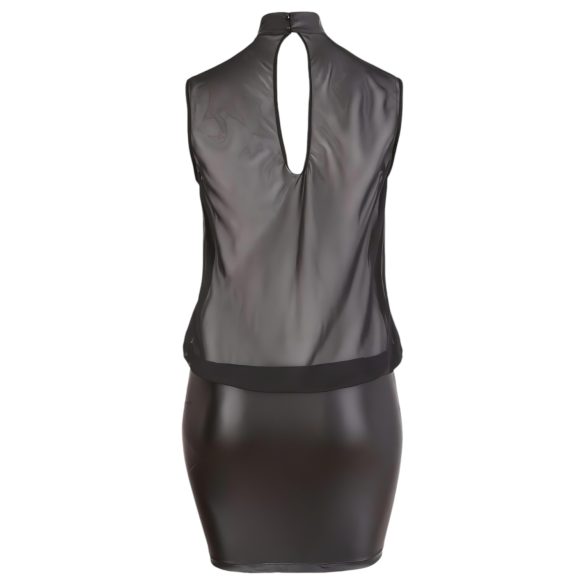 Cottelli Plus Size - seksikas šifoonkleit - must - 2XL