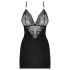 Obsessive 828-CHE-1 - rhinestone rihmik ja tanga (must)