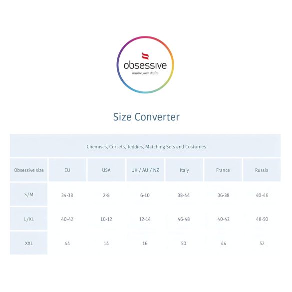 Obsessive - pitsist öösärk ja stringid - punane - 2XL