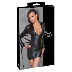 Cottelli Bondage - lakkkleit sidumisrihmaga - must - M