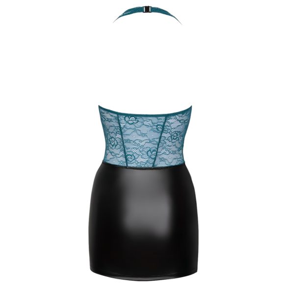 Cottelli - pitsist korsettkleit - läikiv - must-roheline - XL