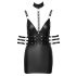 Cottelli Bondage - läikiv kaelapandliga minikleit (must) - XL