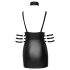 Cottelli Bondage - läikiv kaelapandliga minikleit (must) - XL