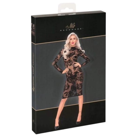 Noir - roosiline, pikkade varrukatega kleit (must)