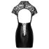 Noir - läikiv korsetikleid pitspluusiga (must) - M