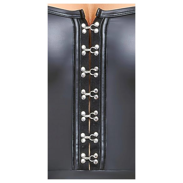 Cottelli - läikiv minikleit volditud seelikuga - must - M