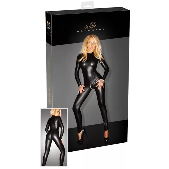Noir - läikiv pikkade varrukatega catsuit - must - 3XL