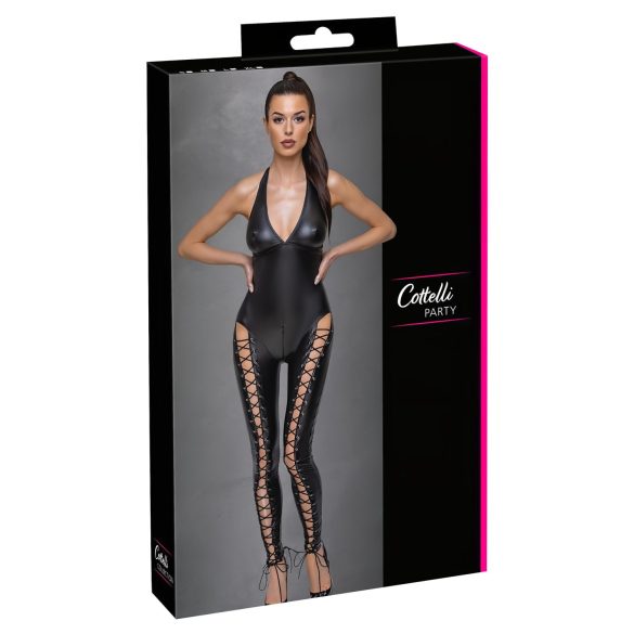 Cottelli Party - pitsist kaelusega must jumpsuit