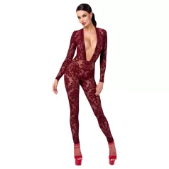 Noir Kink Royal - läbipaistev catsuit - punane - M