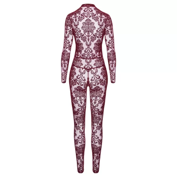 Noir Kink Royal - läbipaistev catsuit - punane - M