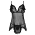 Cottelli - babydoll öösärk - pitsäärega, must - M