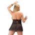 Cottelli Plus Size - pitsiline must babydoll - 4XL
