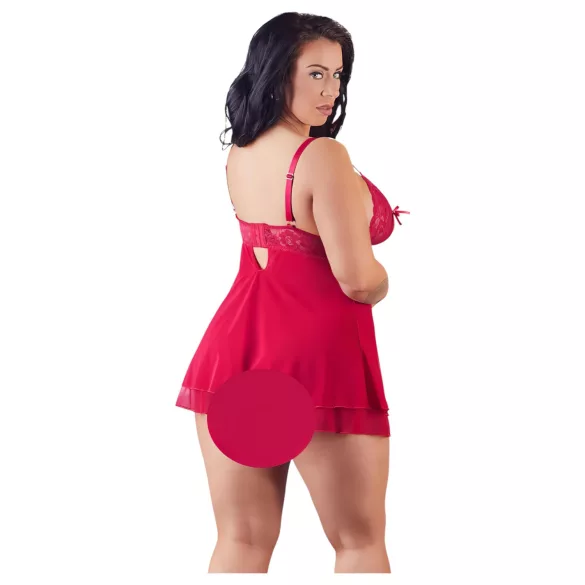 Cottelli Plus Size - pitsist babydoll suur suurus - punane
