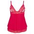 Cottelli Plus Size - pitsiline, õhuline babydoll (punane)