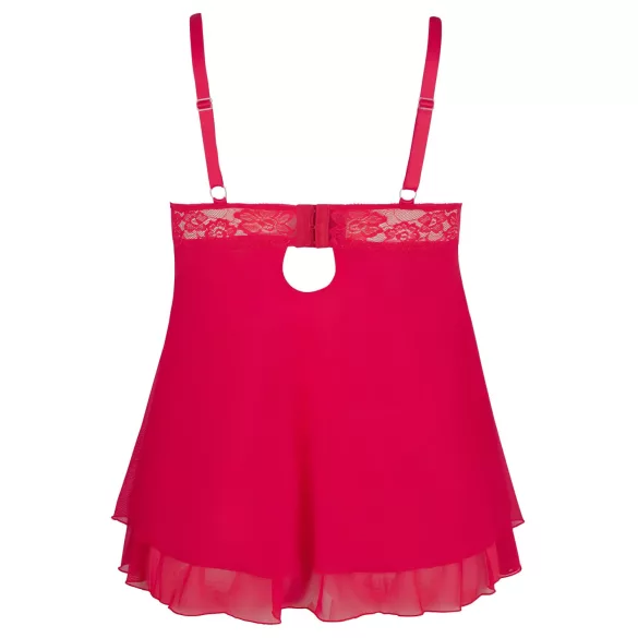 Cottelli Plus Size - pitsist babydoll suur suurus - punane - 4XL
