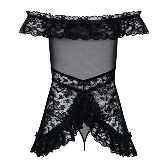 Obsessive - babydoll ja stringid - satsidega - must - L/XL