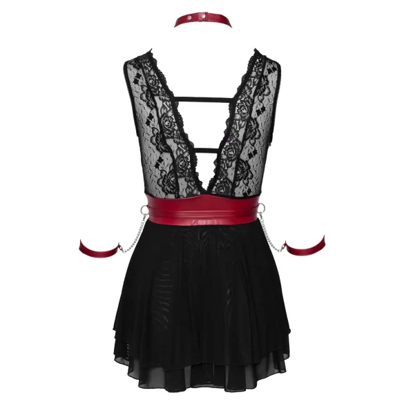 Cottelli Bondage - kaelapael pitsist babydoll (must) - L