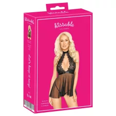 Kissable - kaelarihmaga babydoll - pits - must