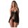 Obsessive - pitsist babydoll komplekt - must