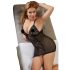 Cottelli suuruses pitsiline läbipaistev öösärk (must) - 2XL