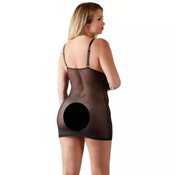 Cottelli Plus Size - pitsist läbipaistev öösärk - must - 4XL