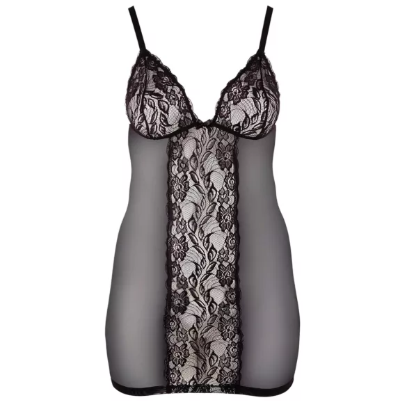 Cottelli Plus Size - pitsist läbipaistev öösärk - must - 4XL