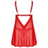 Obsessive Elianes - pitsiline babydoll-komplekt (punane) - M/L