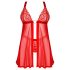 Obsessive Elianes - pitsist babydoll komplekt (punane)