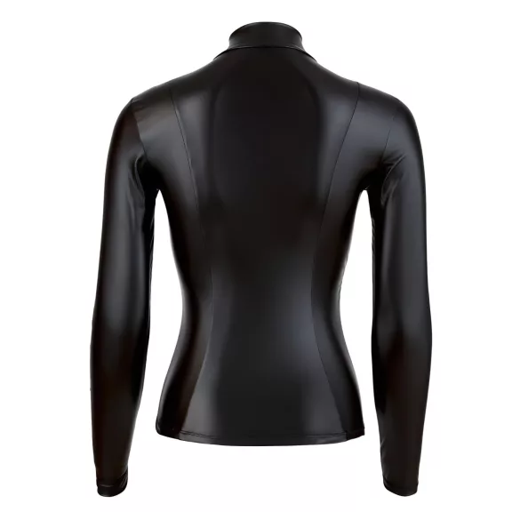 Cottelli - läikiv pikkade varrukatega naiste pluus - must - XL