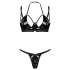 Obsessive Keira Lise - läikiv rinnahoidja komplekt - must - L/XL