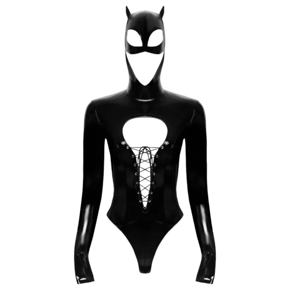 Black Velvets - pikkade varrukatega batwoman body - must - L