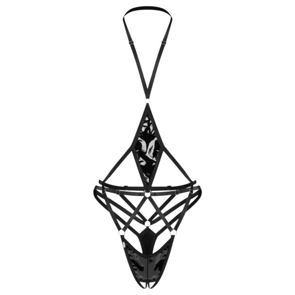 Obsessive - avatud pihaga body rihmadega - must