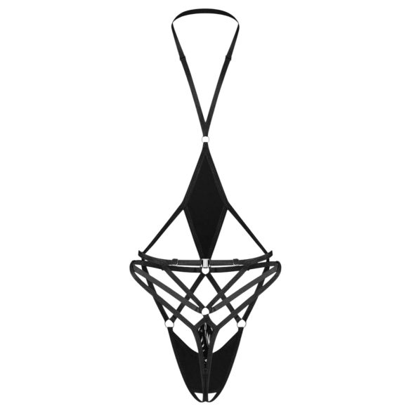 Obsessive - avatud pihaga body rihmadega - must