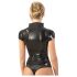 LATEX - lukuga lühikeste varrukatega naiste must pluus - 2XL