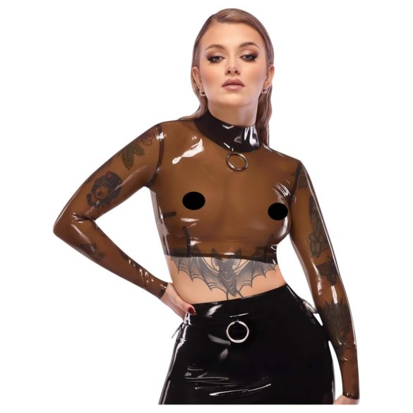 LATEX - Läbipaistev lateksist topp (läbipaistev must)
