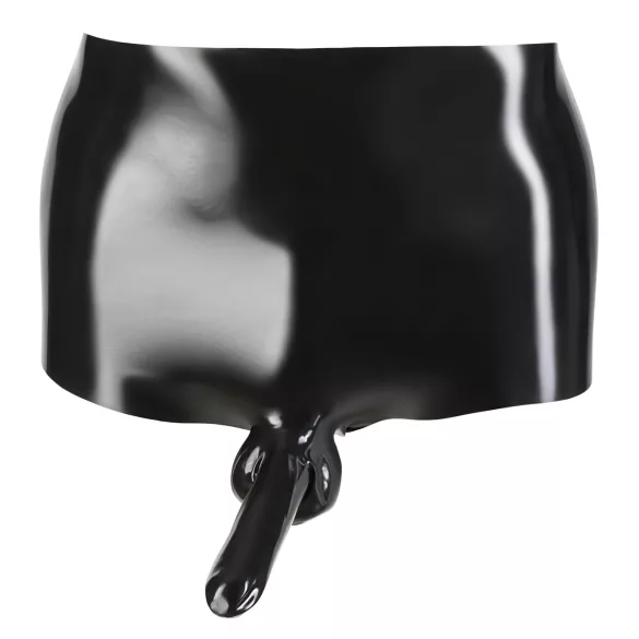 Latex-bokserid + peenisekate (must) - L/XL