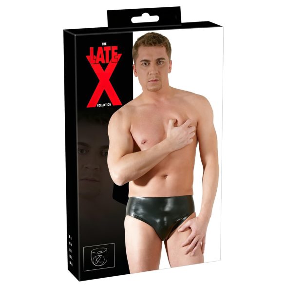 LATEX - meeste aluspesu sisseehitatud anaaldildoga (must)
