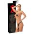 LATEX - must välimine püks, 2 sisemise dildoga (S-L)