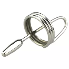   DeepRing - peeniserõngas metall dilataatoriga - 9 cm hõbedane