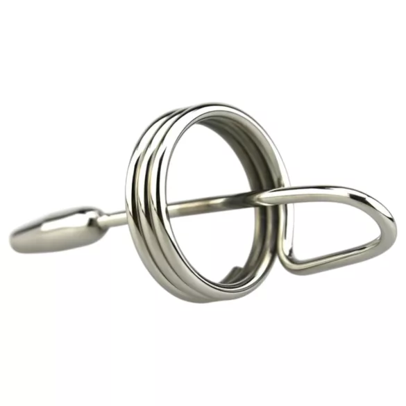 DeepRing - peeniserõngas metall dilataatoriga - 9 cm hõbedane