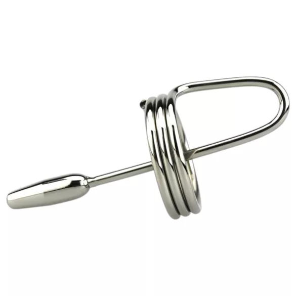 DeepRing - peeniserõngas metall dilataatoriga - 9 cm hõbedane
