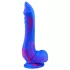 Inkipus - munanditega silikoon dildo - 18 cm - sinine