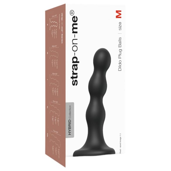 Strap-on-me M suurusega must kuulikujuline iminapaga dildo