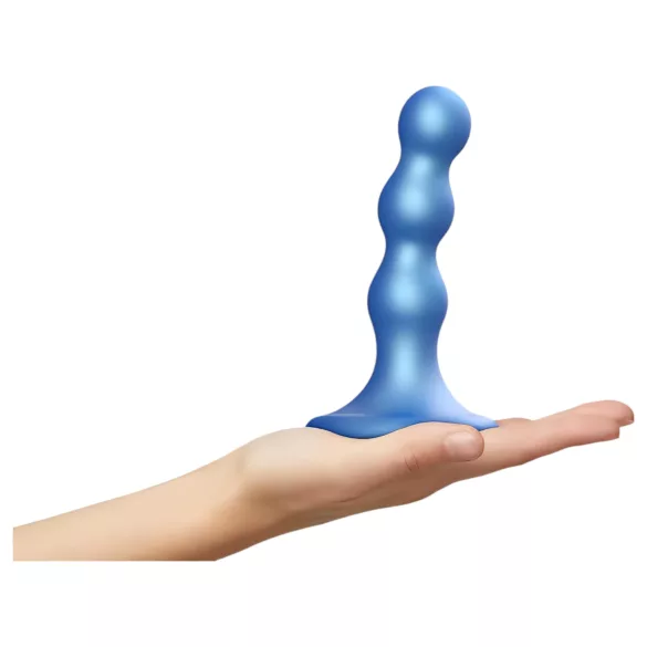 Strap-on-me - väike kuulidega dildo iminapaga - silikoon, sinine