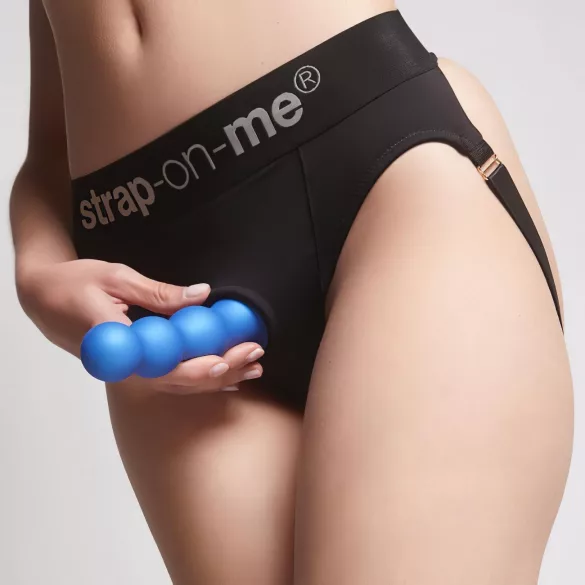 Strap-on-me - väike kuulidega dildo iminapaga - silikoon, sinine